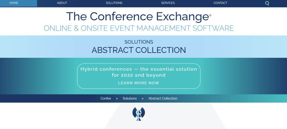 Confex website homepage 