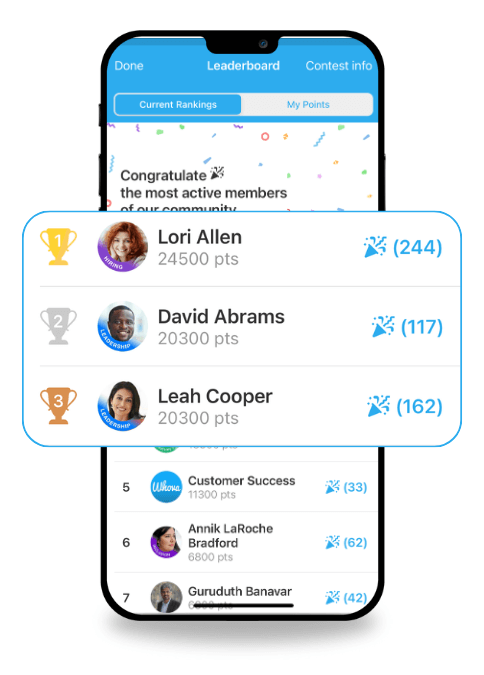 Leaderboard in event gamification app