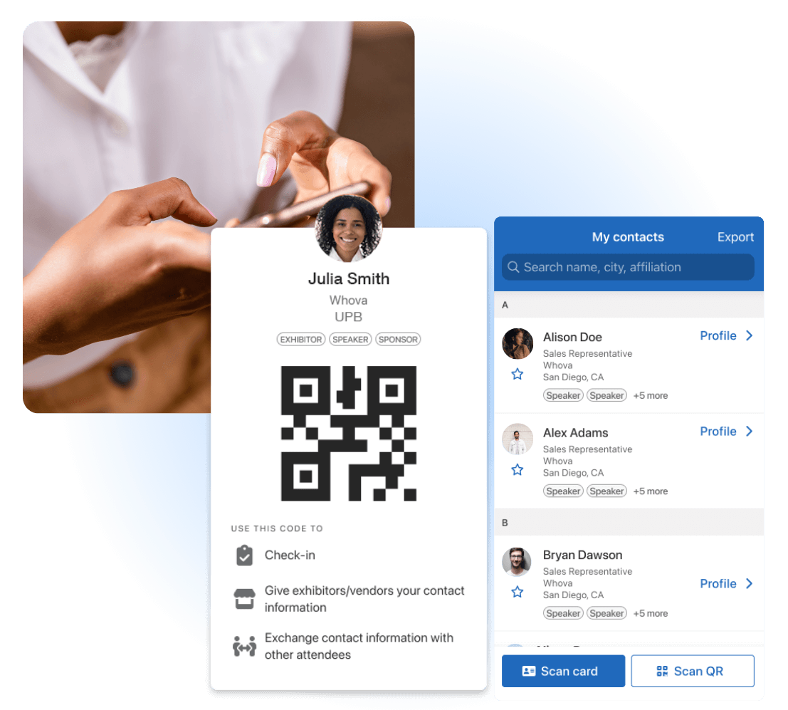 Contact exchange QR code
