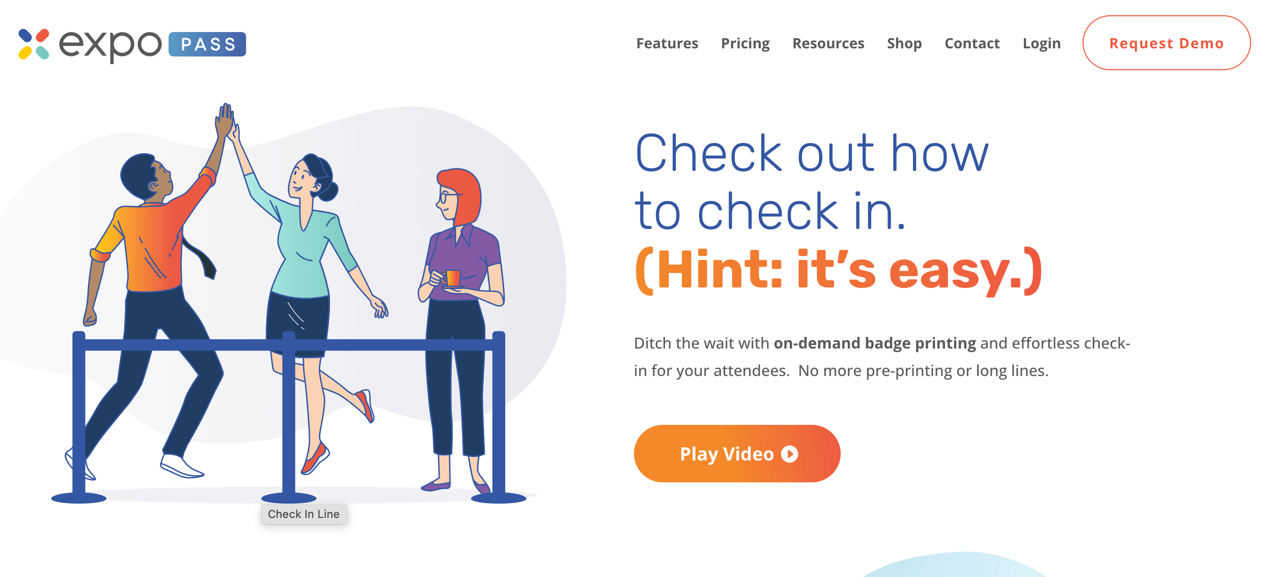 Expopass event check-in app product webpage