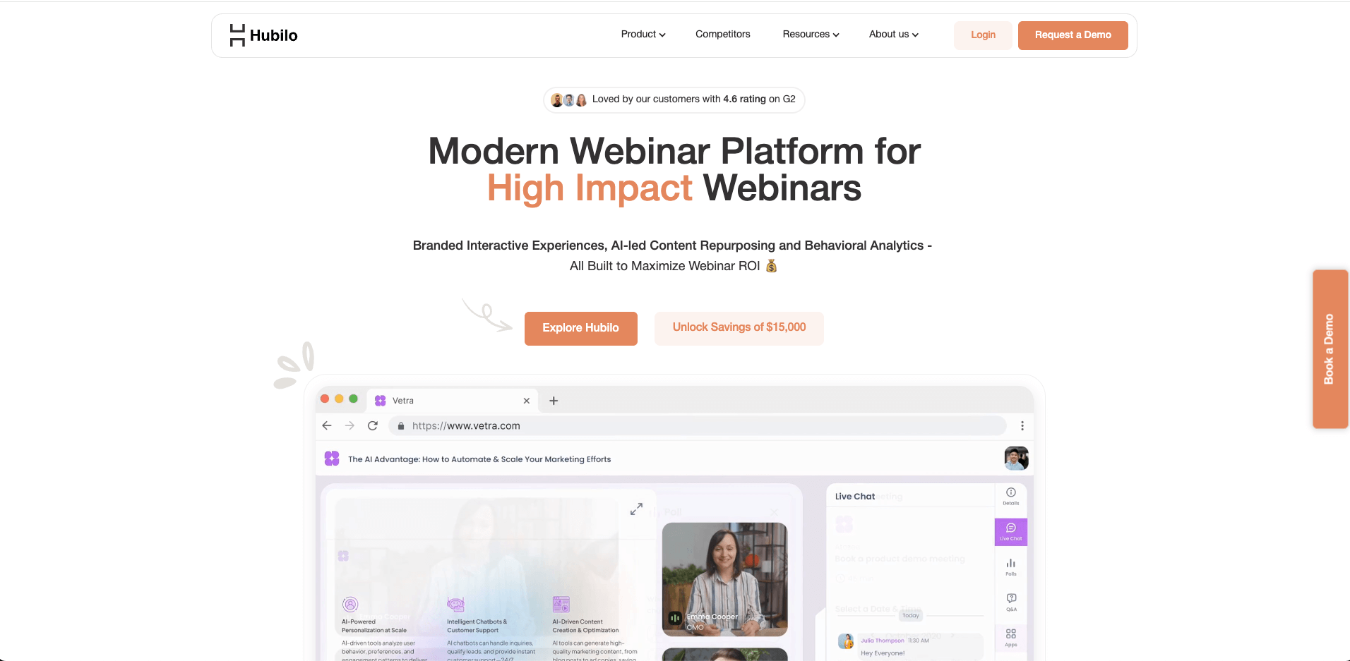 Hubilo website