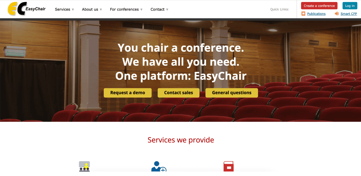 EasyChair website example