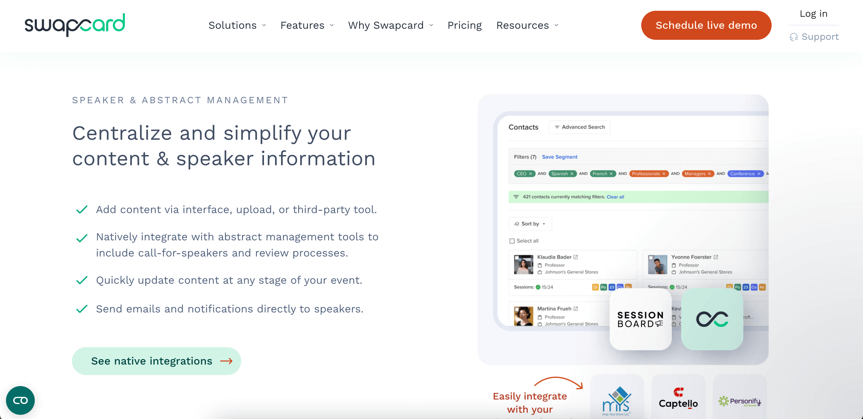 Swapcard homepage