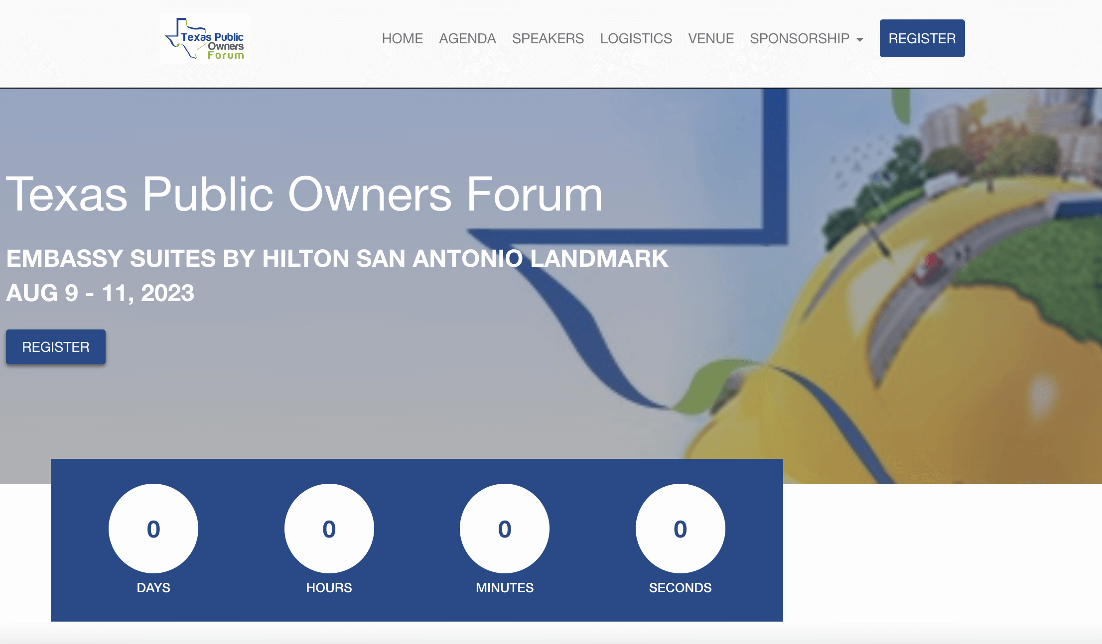 Whova event website with countdown