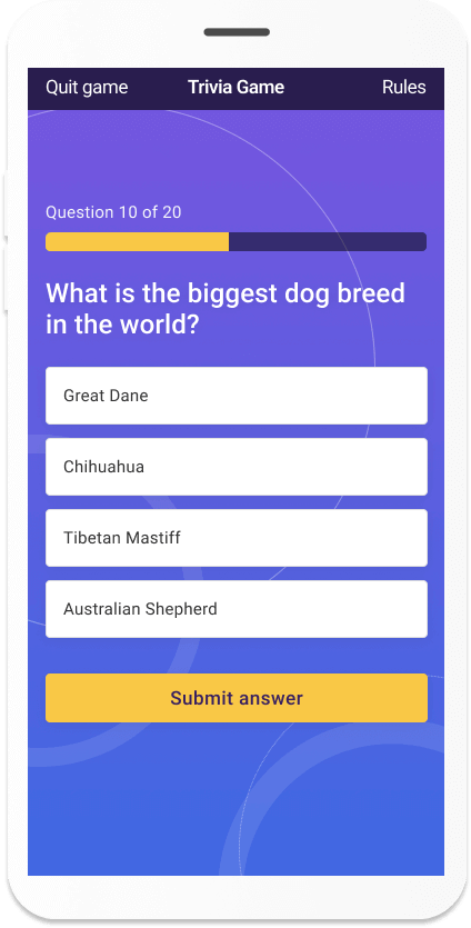 Whova's trivia game on their mobile app