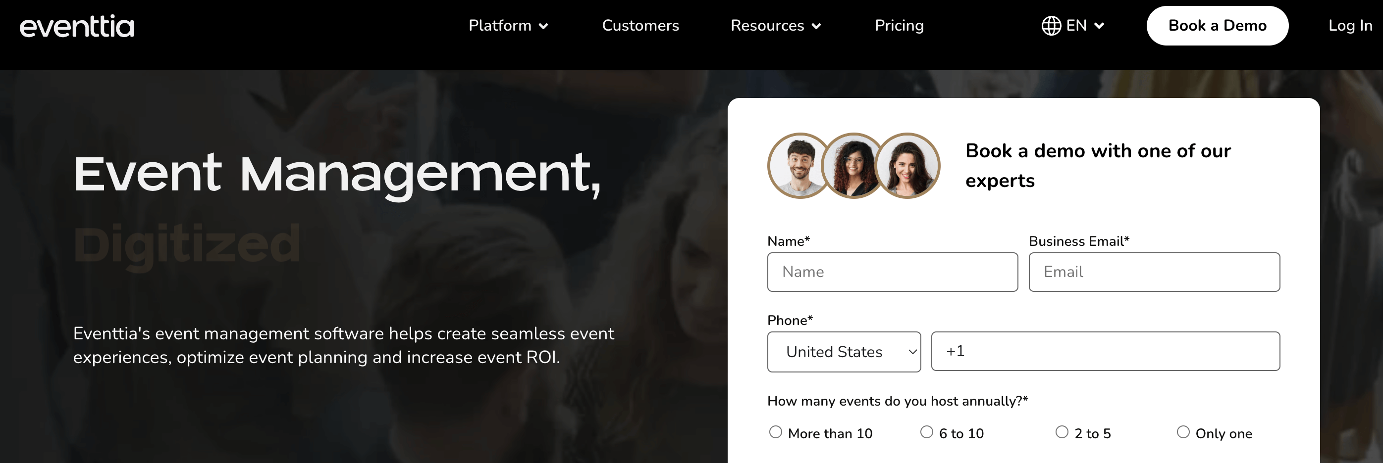 Eventia website for Swapcard comparison