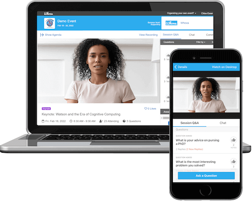 Whova's hybrid event software
