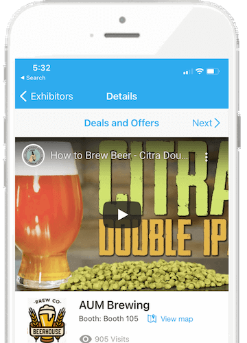 Whova Conference App for Sponsor and Exhibitor Highlight - Digital sponsor and exhibitor booths, sponsor banners and exhibitor profile pages, QR code scanning, giveaways and coupons, and contest gamification!