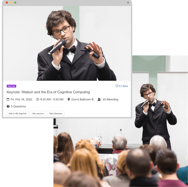 Hybrid conference platform for web and mobile