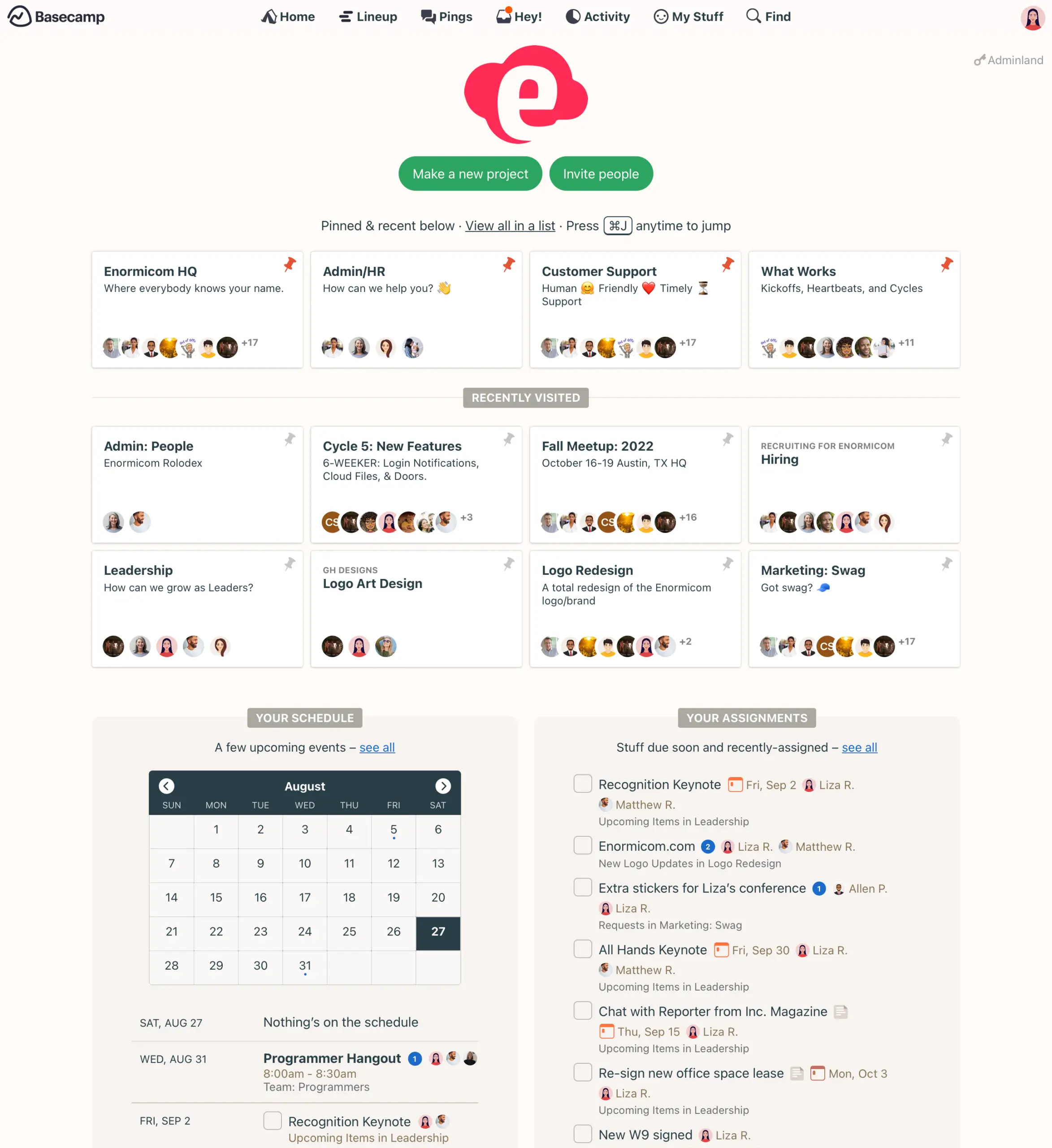 Basecamp event project management software