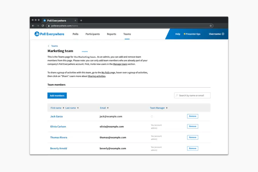 Poll Everywhere poll management software