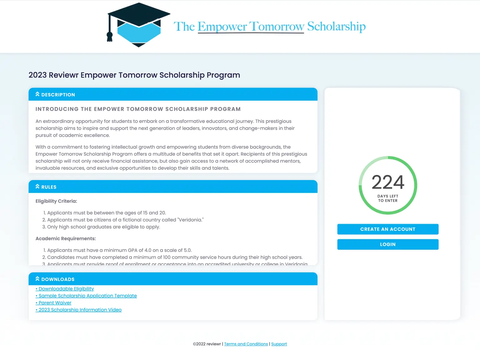 Reviewr submission portal example