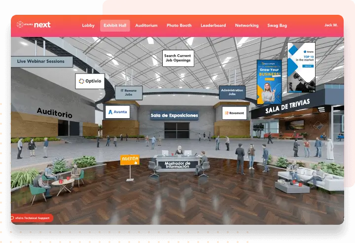 vFairs virtual hall
